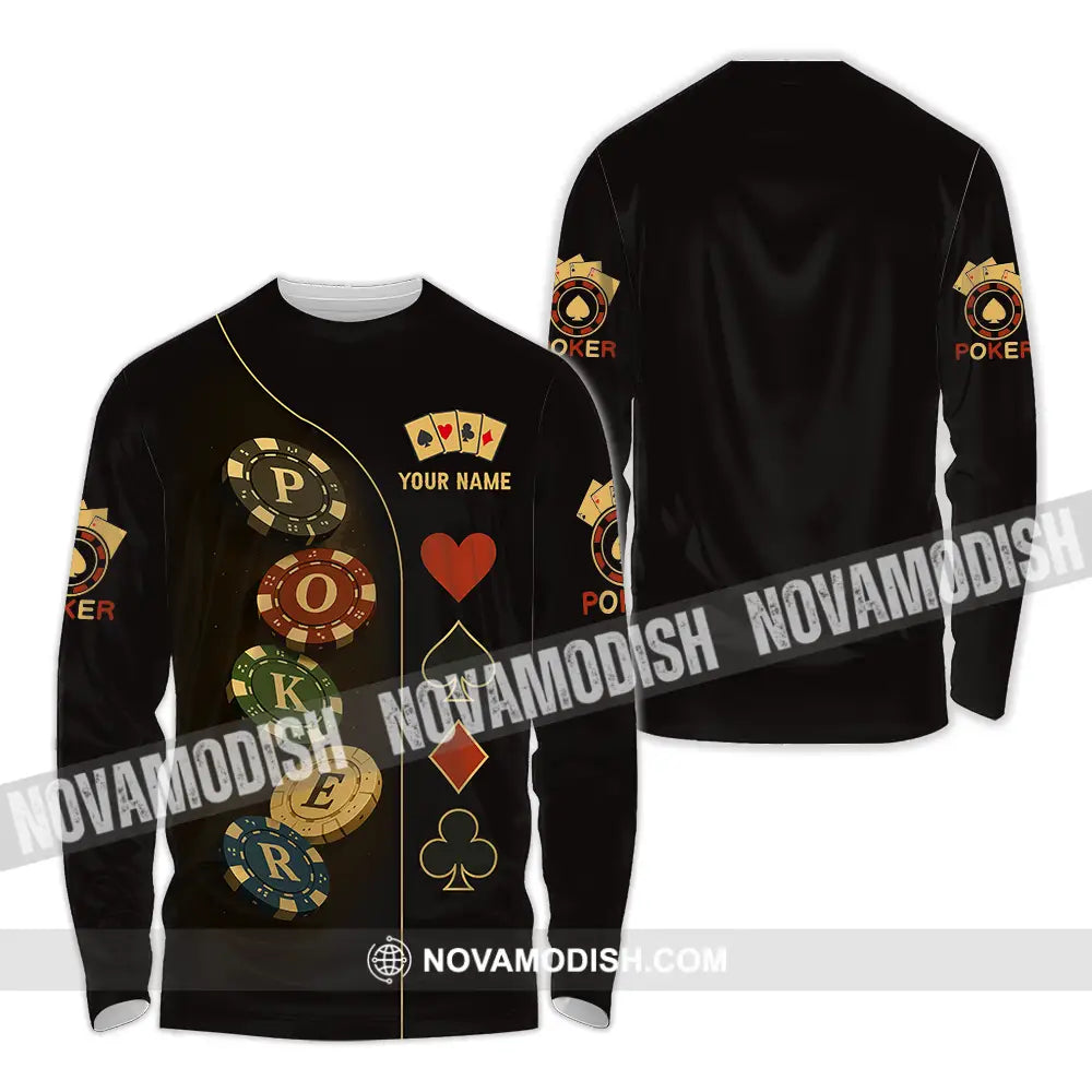 Unisex Shirt - Custom Poker Shirt Long Sleeve Shirt / S T-shirt