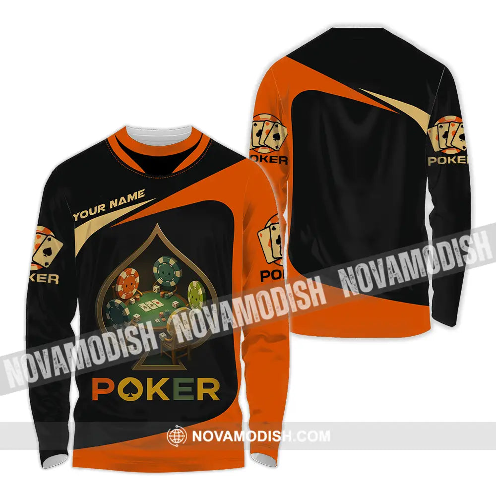 Unisex Shirt - Custom Poker Shirt Long Sleeve Shirt / S T-shirt