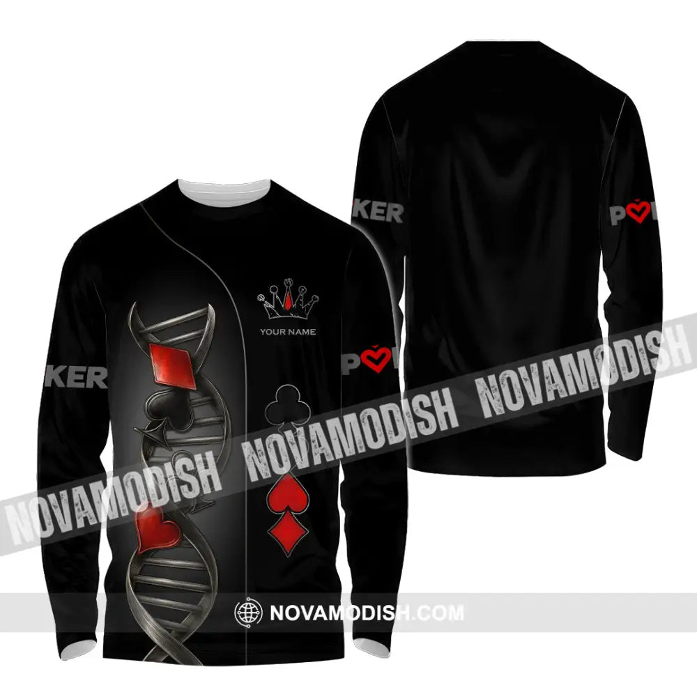 Unisex Shirt - Custom Poker Lover Classic Shirt In My DNA Long Sleeve Shirt / S T-shirt