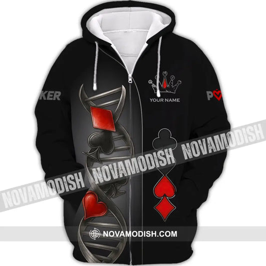Unisex Shirt - Custom Poker Lover Classic Shirt In My DNA Zipper Hoodie / S T-shirt