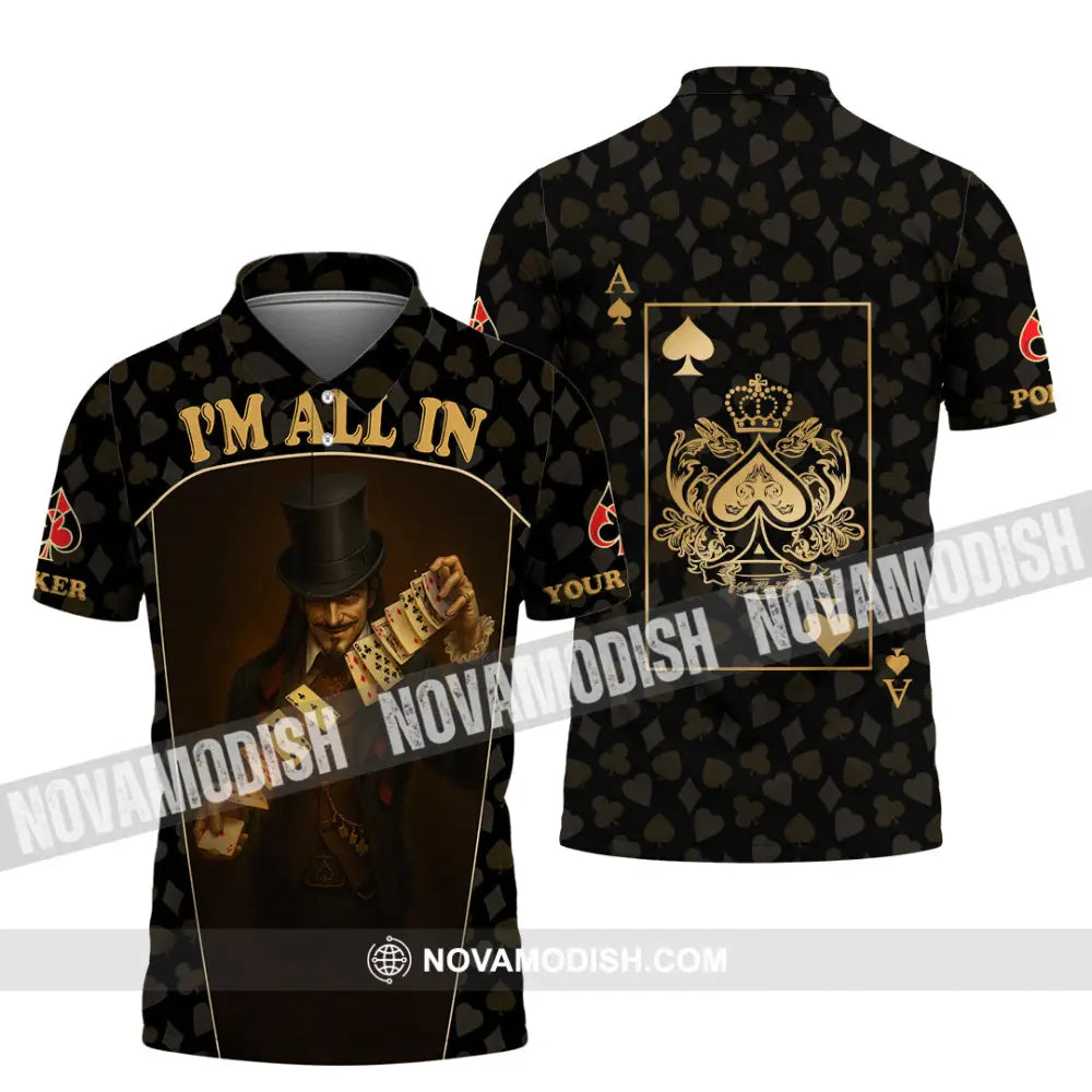 Unisex Shirt - Custom Poker Lover Shirt I’m All In Polo Shirt / S T-shirt