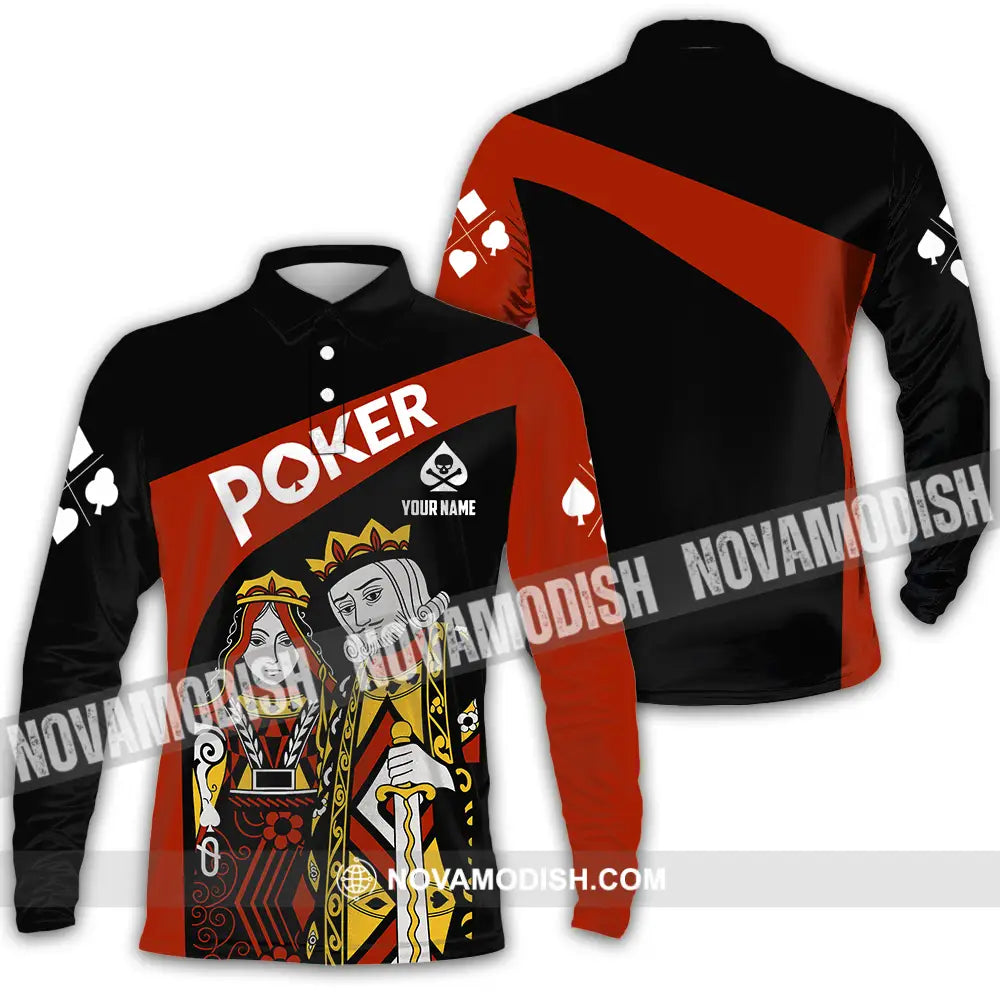 Unisex Shirt - Custom Poker Lover Shirt Long Sleeve Polo / S T-shirt
