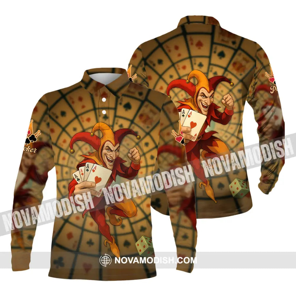 Unisex Shirt - Custom Poker Lover Shirt Poker Player Long Sleeve Polo / S T-shirt