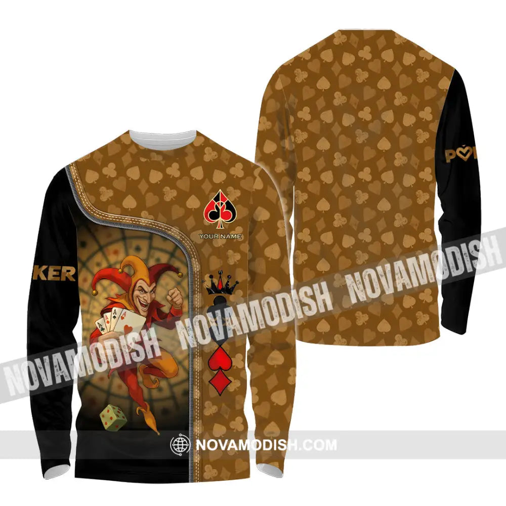 Unisex Shirt - Custom Poker Lover Shirt Poker Player Long Sleeve Shirt / S T-shirt