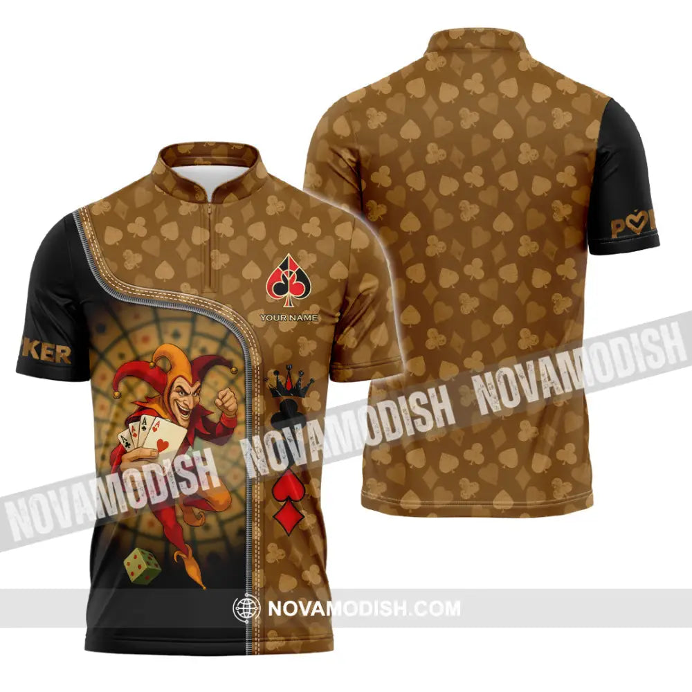 Unisex Shirt - Custom Poker Lover Shirt Poker Player Zipper Polo Shirt / S T-shirt