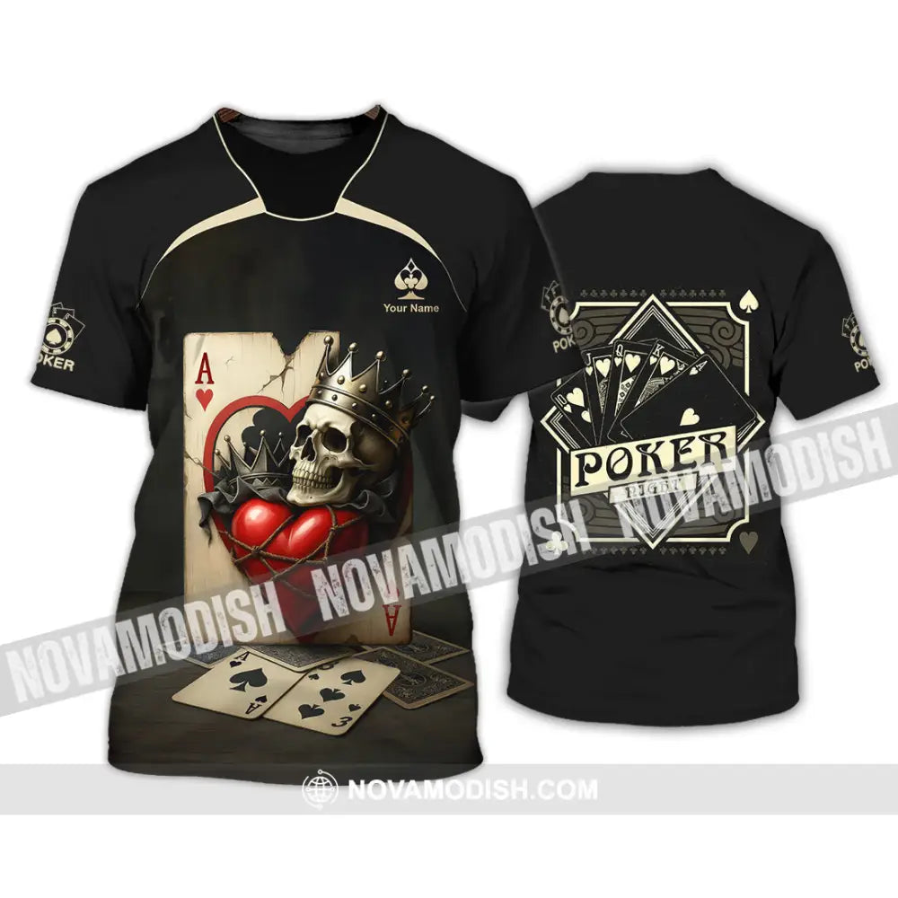 Unisex Shirt - Custom Poker Lover Shirt Skeleton Poker Cards T-Shirt / S T-shirt