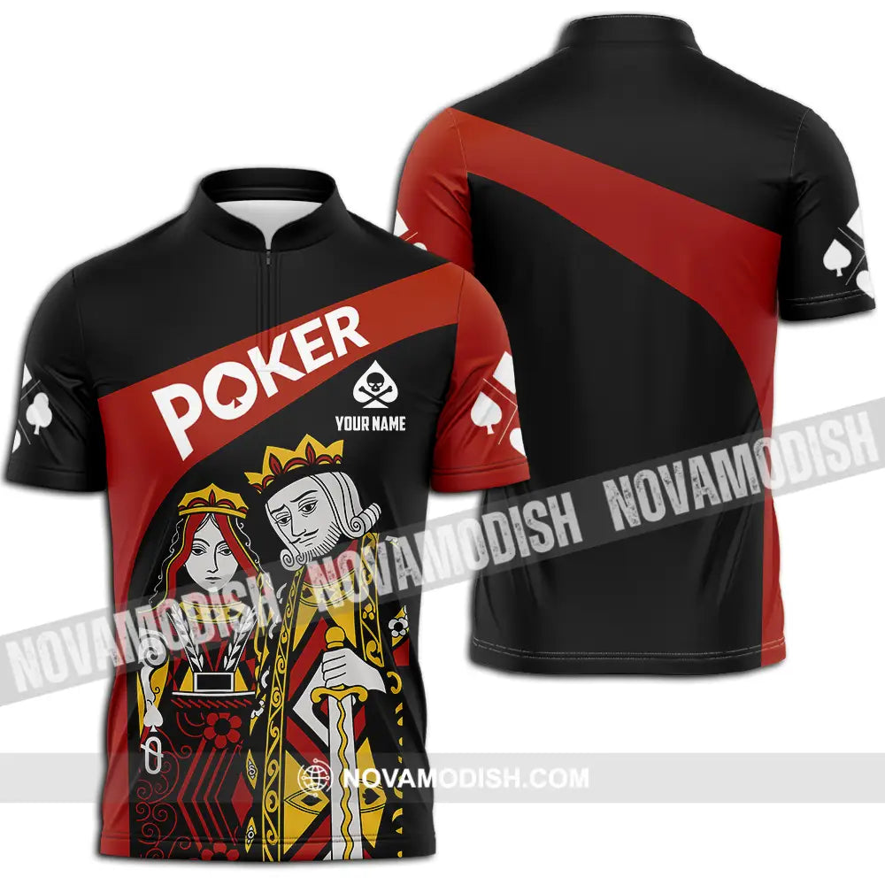 Unisex Shirt - Custom Poker Lover Shirt Zipper Polo Shirt / S T-shirt