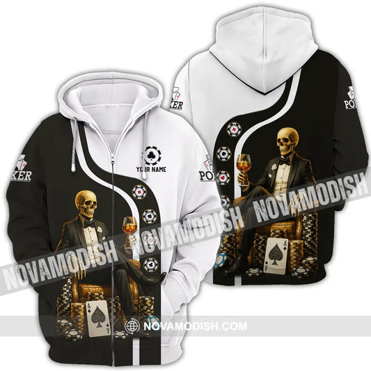 Unisex Shirt - Custom Poker Shirt Zipper Hoodie / S T-shirt