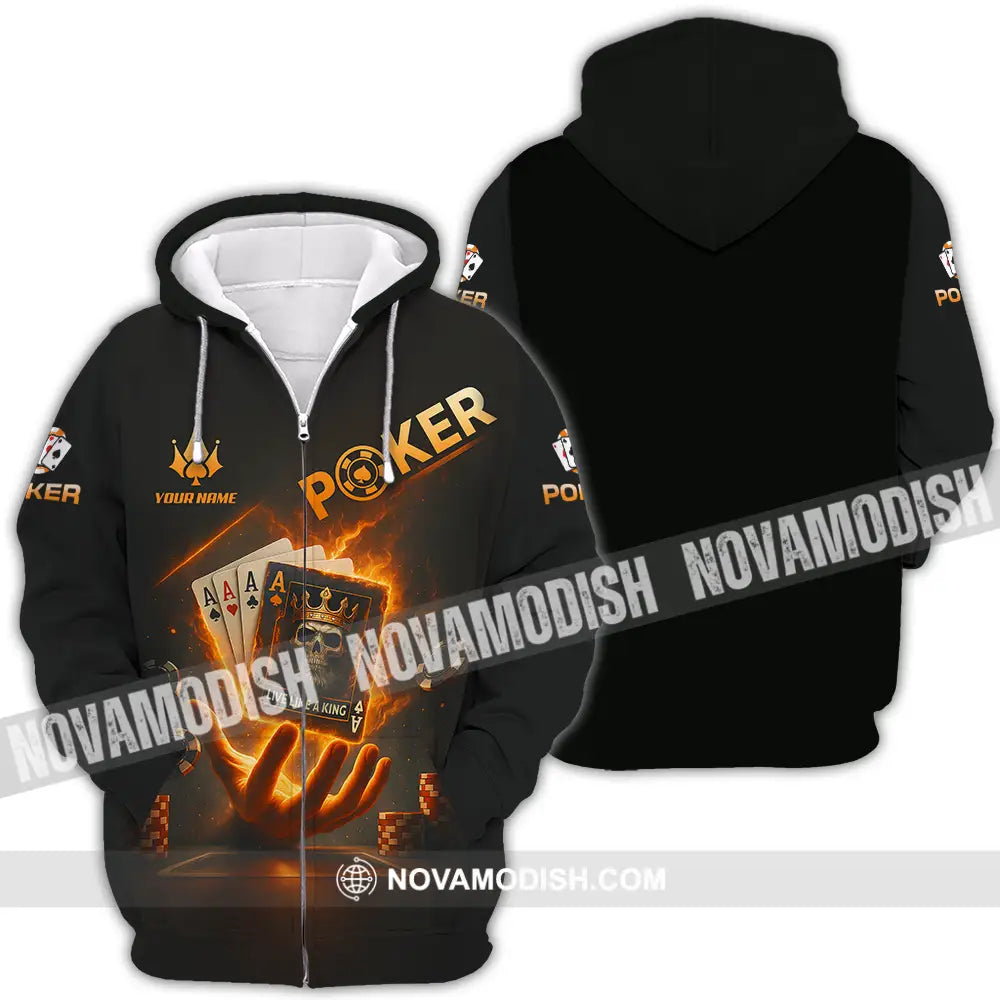 Unisex Shirt - Custom Poker Shirt Zipper Hoodie / S T-shirt
