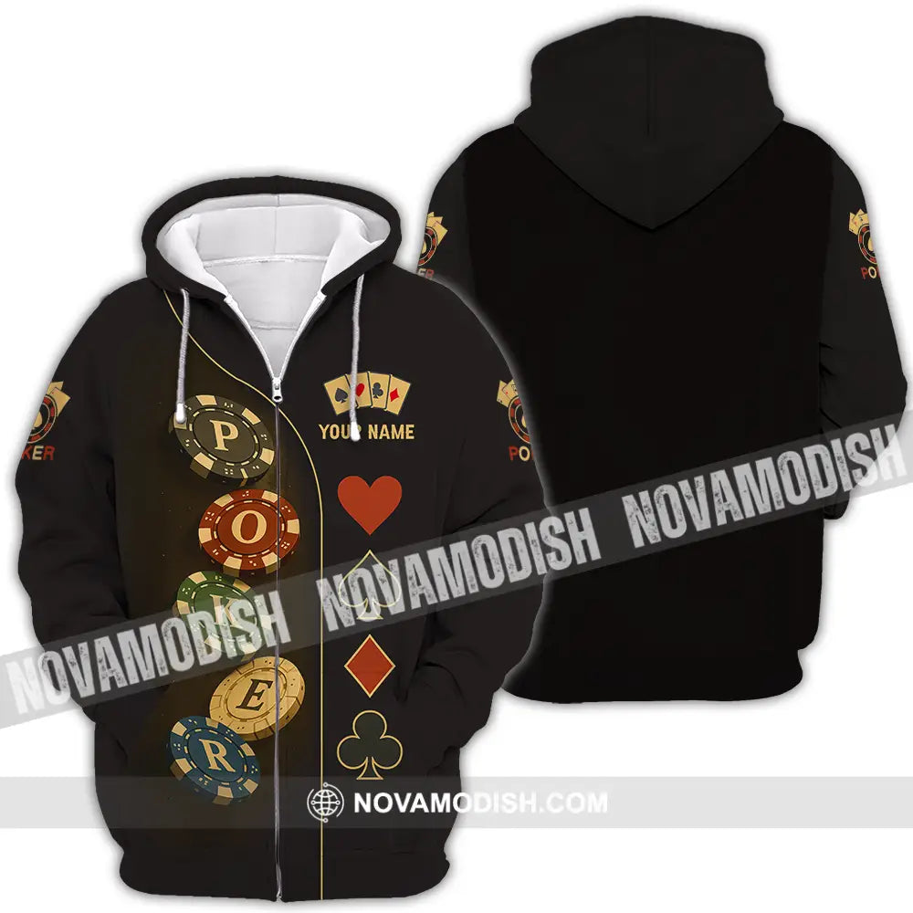 Unisex Shirt - Custom Poker Shirt Zipper Hoodie / S T-shirt