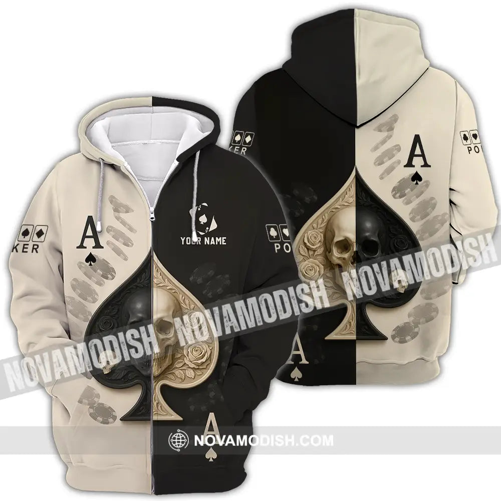 Unisex Shirt - Custom Poker Shirt Zipper Hoodie / S T-shirt