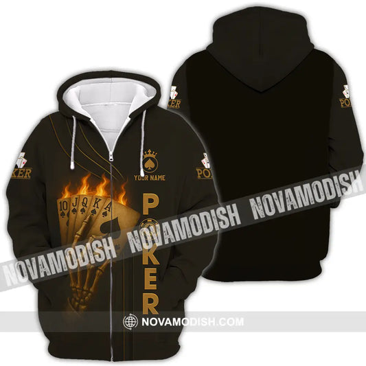 Unisex Shirt - Custom Poker Shirt Zipper Hoodie / S T-shirt