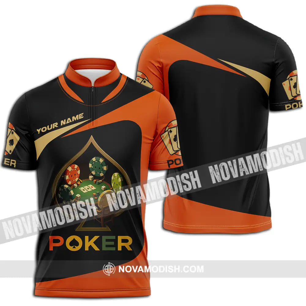 Unisex Shirt - Custom Poker Shirt Zipper Polo Shirt / S T-shirt