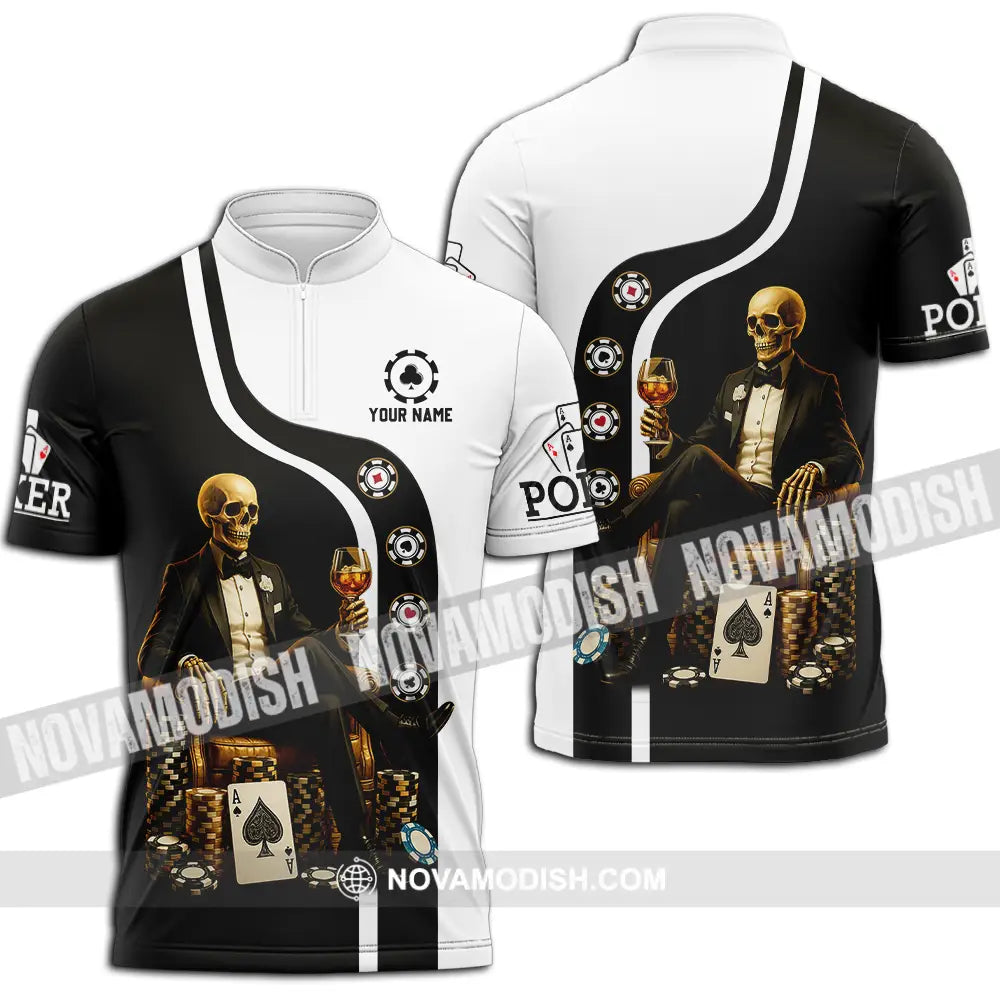 Unisex Shirt - Custom Poker Shirt Zipper Polo Shirt / S T-shirt