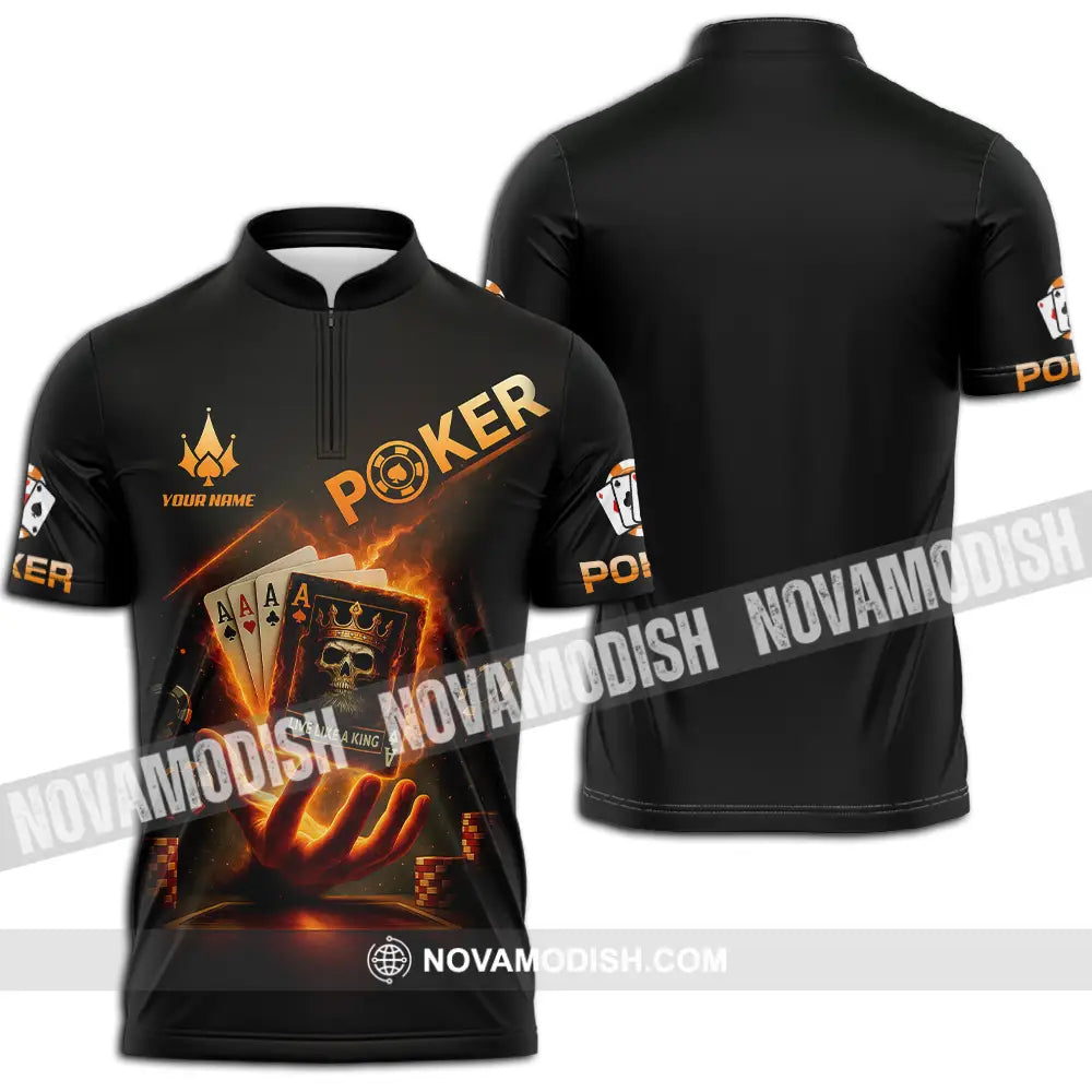 Unisex Shirt - Custom Poker Shirt Zipper Polo Shirt / S T-shirt