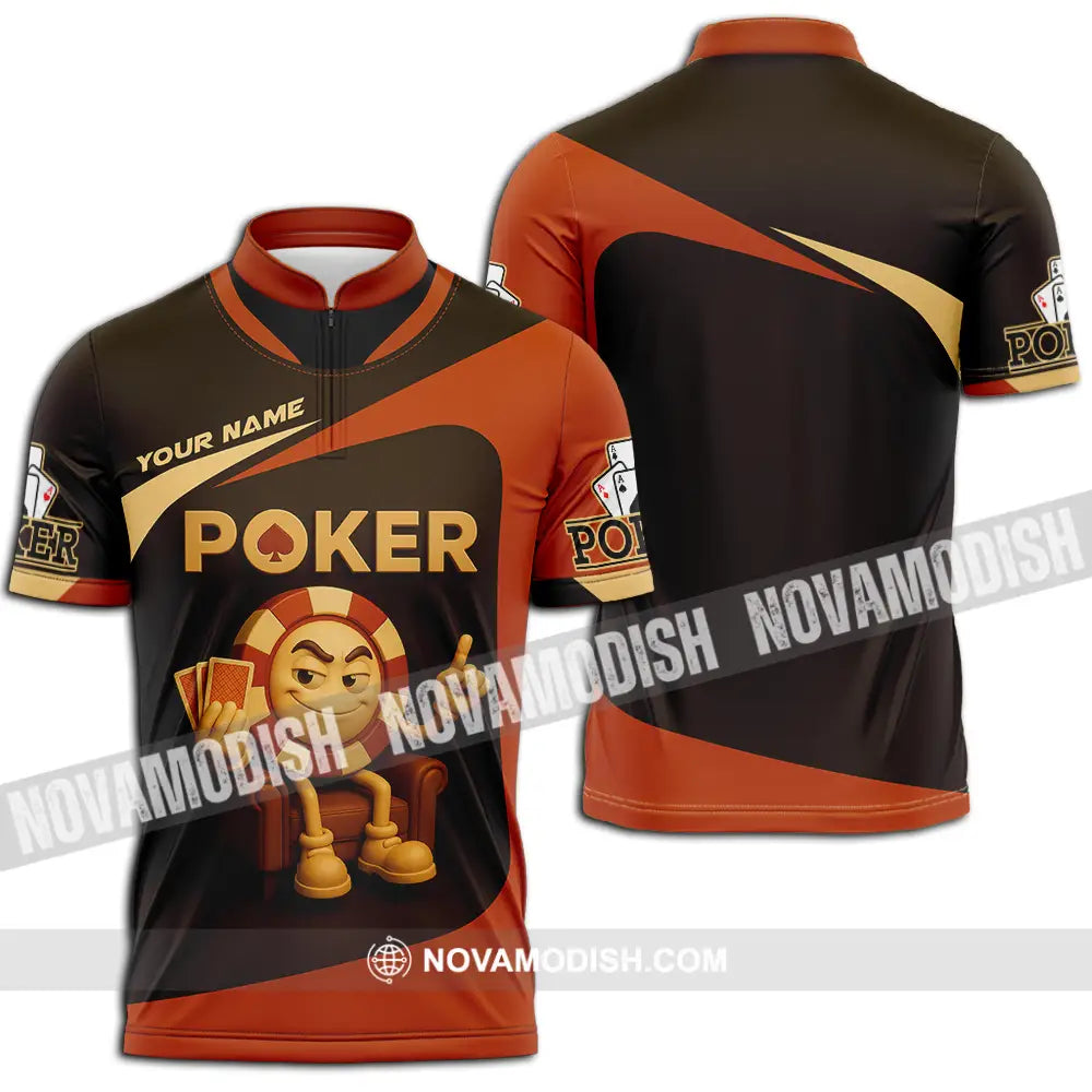 Unisex Shirt - Custom Poker Shirt Zipper Polo Shirt / S T-shirt