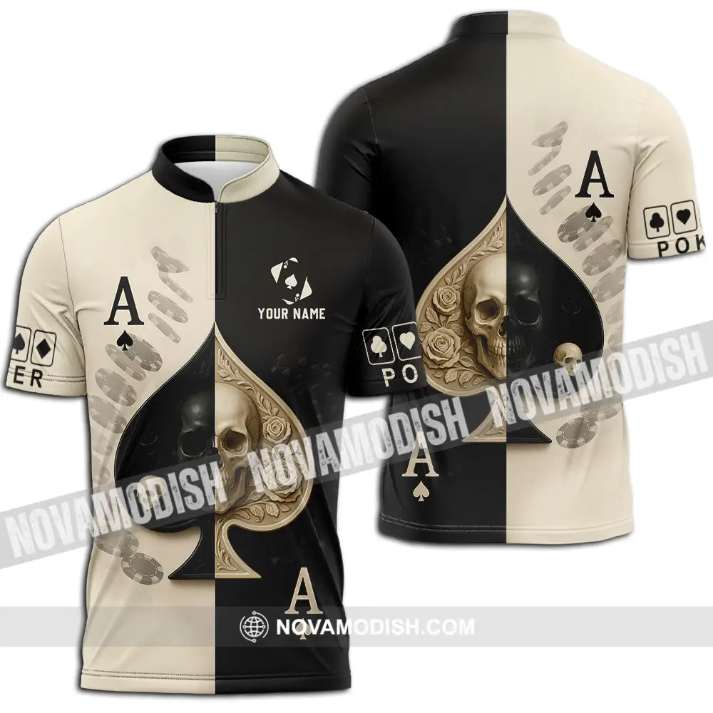 Unisex Shirt - Custom Poker Shirt Zipper Polo Shirt / S T-shirt