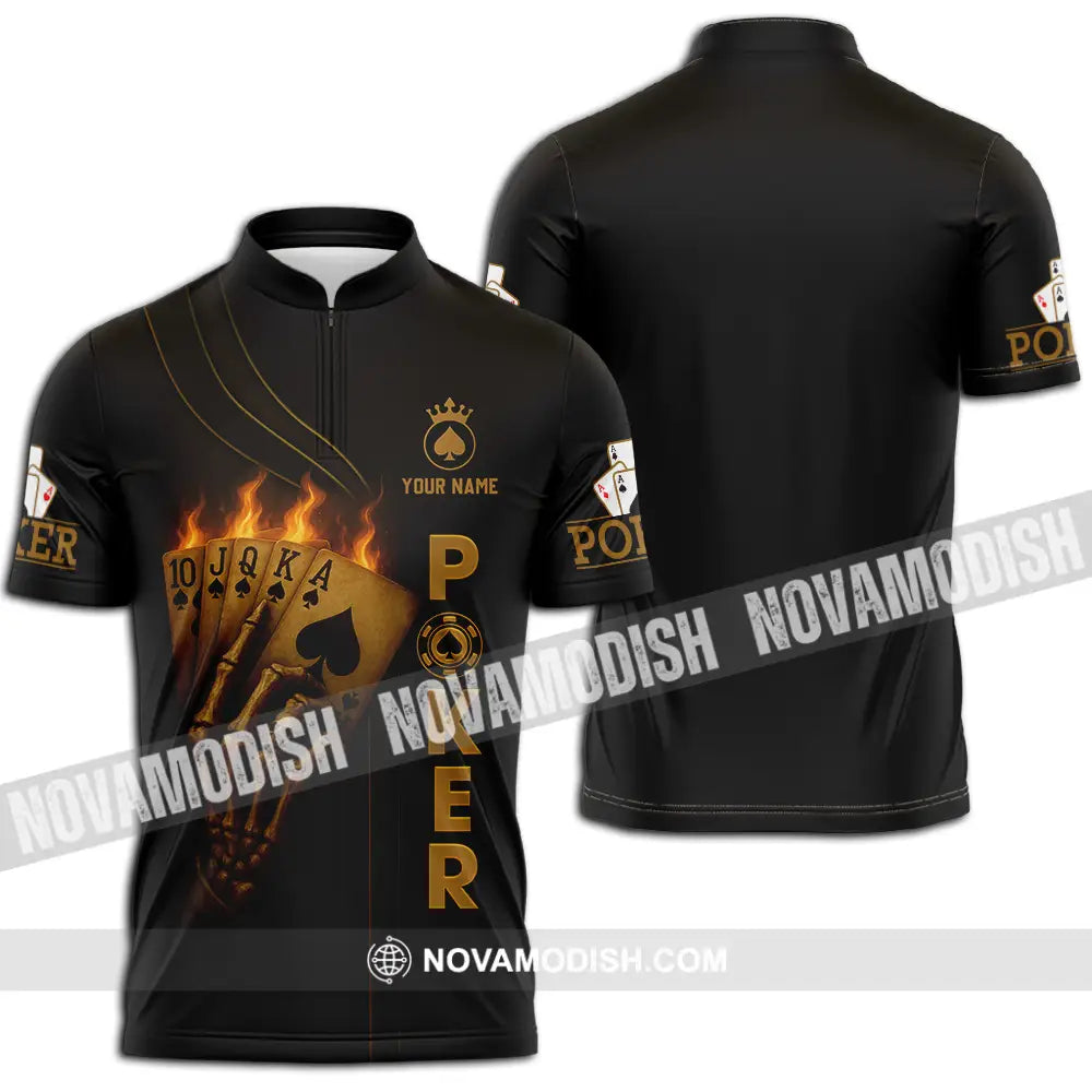 Unisex Shirt - Custom Poker Shirt Zipper Polo Shirt / S T-shirt