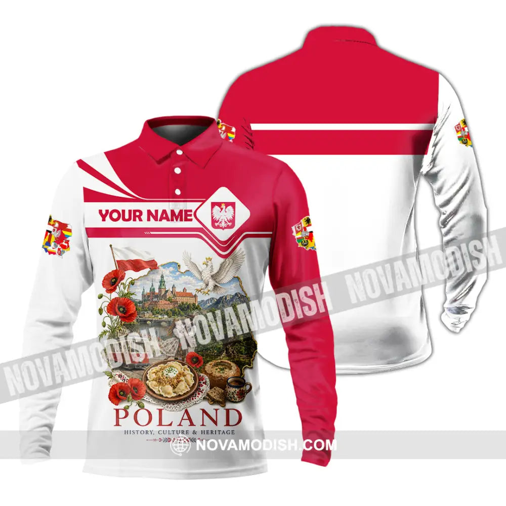 Unisex Shirt - Custom Poland Shirt - Long Sleeve Polo / S - T-shirt