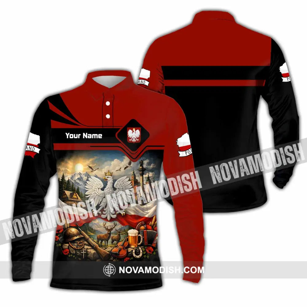 Unisex Shirt - Custom Poland Shirt - Long Sleeve Polo / S - T-shirt
