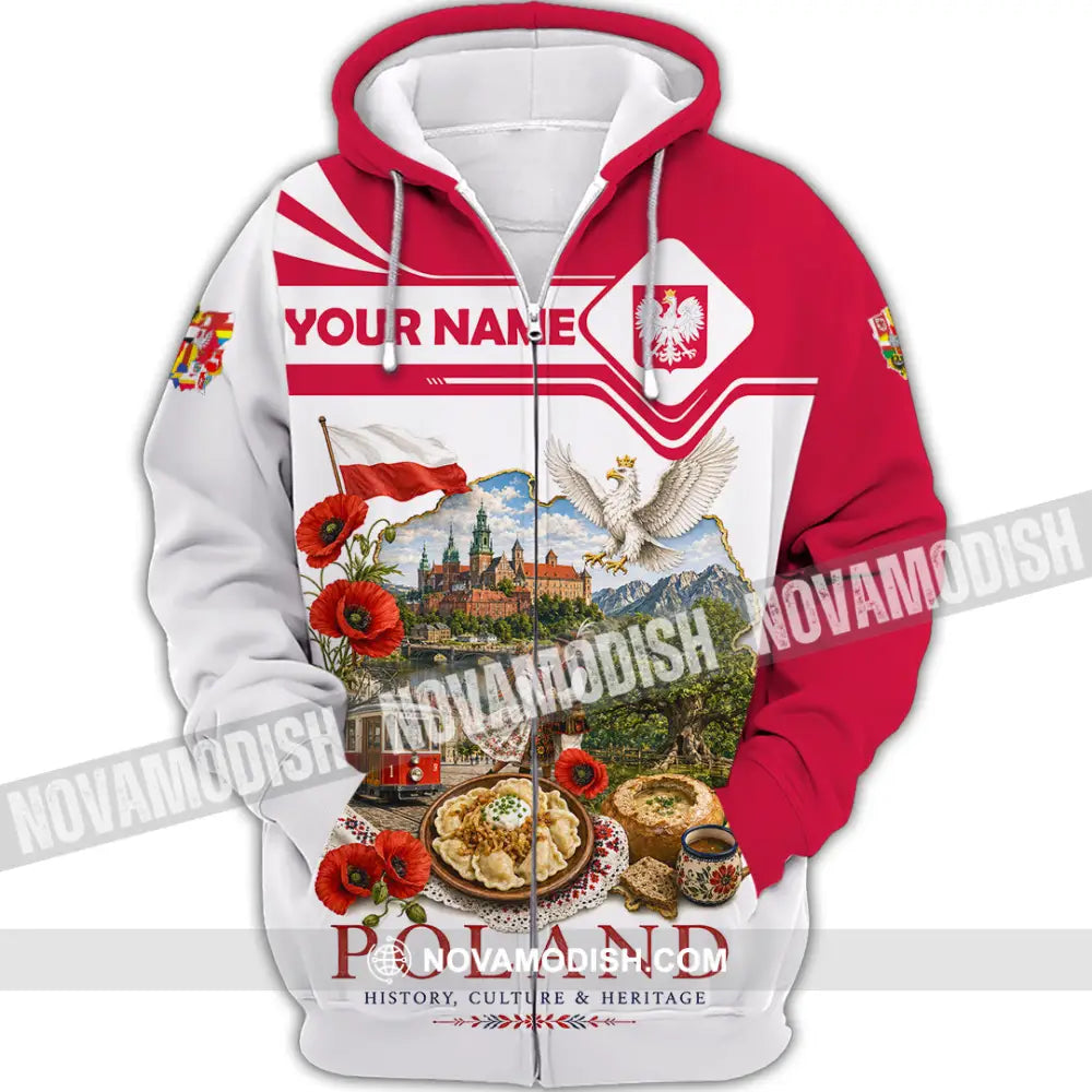 Unisex Shirt - Custom Poland Shirt - Zipper Hoodie / S - T-shirt