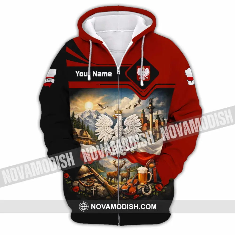 Unisex Shirt - Custom Poland Shirt - Zipper Hoodie / S - T-shirt