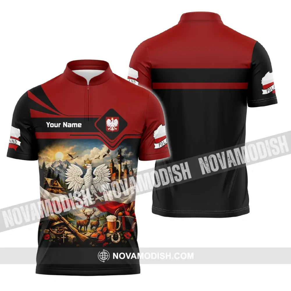 Unisex Shirt - Custom Poland Shirt - Zipper Polo Shirt / S - T-shirt