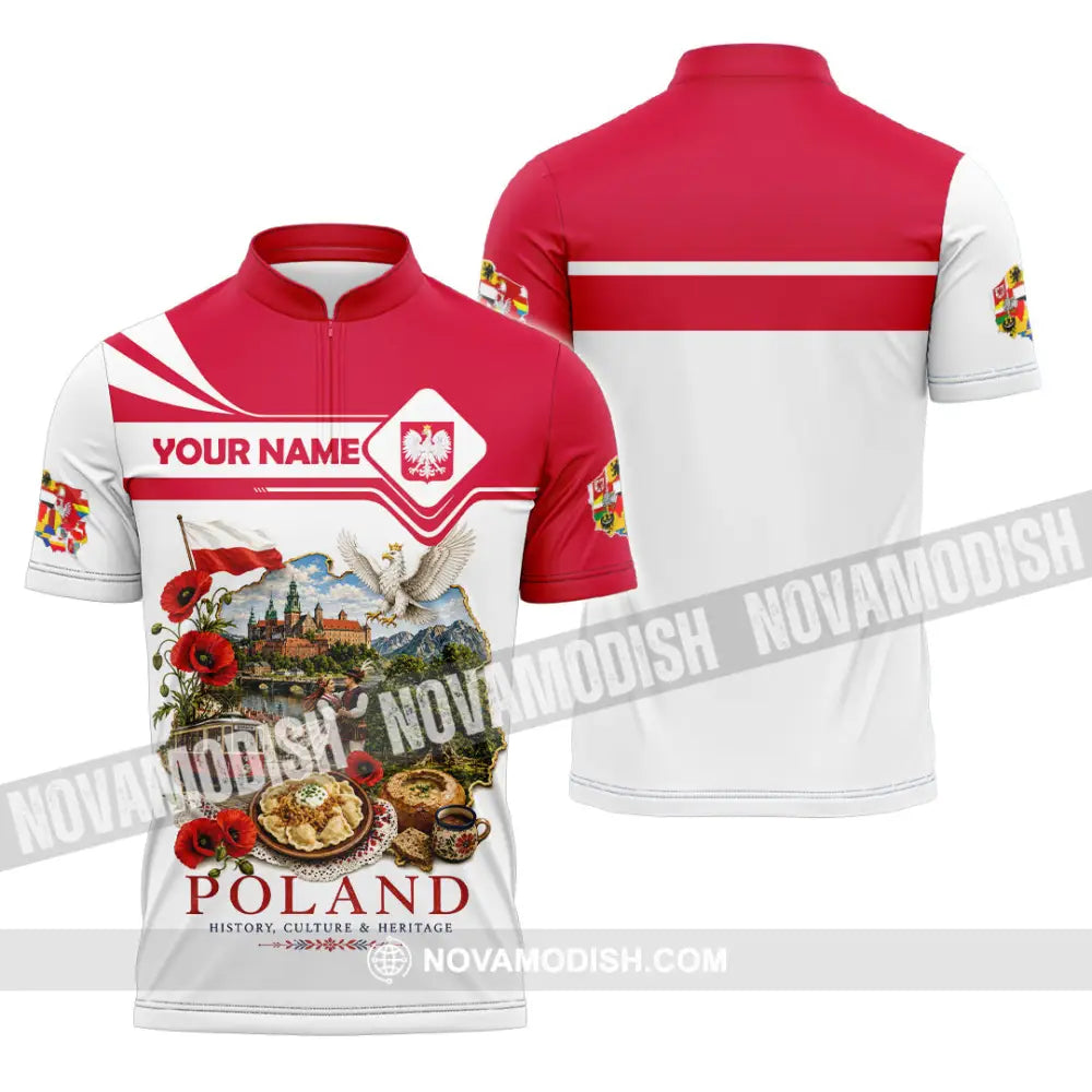 Unisex Shirt - Custom Poland Shirt - Zipper Polo Shirt / S - T-shirt