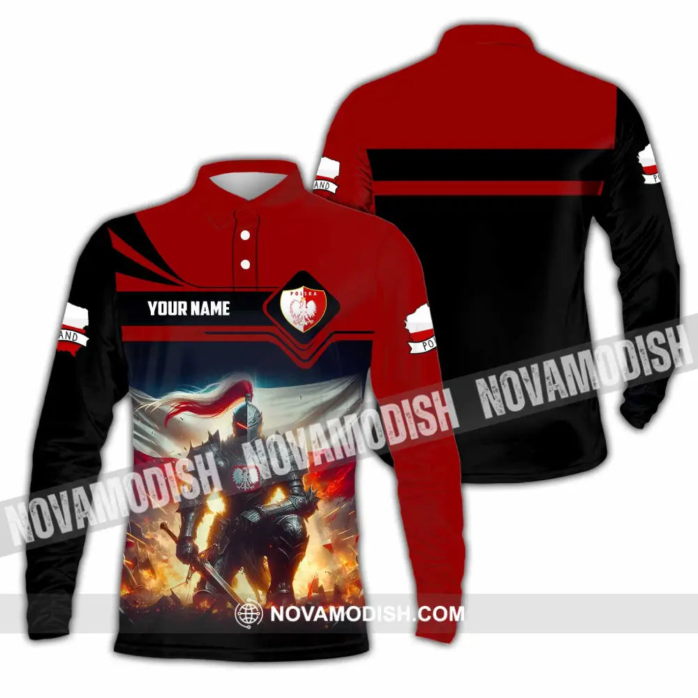Unisex Shirt - Custom Polska Poland Shirt Long Sleeve Polo / S T-shirt