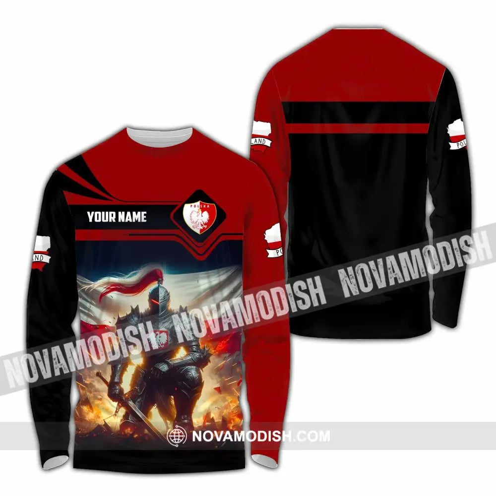 Unisex Shirt - Custom Polska Poland Shirt Long Sleeve Shirt / S T-shirt