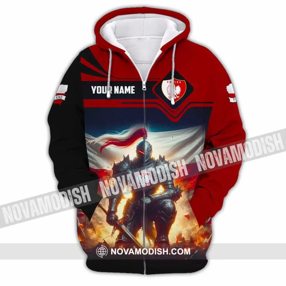 Unisex Shirt - Custom Polska Poland Shirt Zipper Hoodie / S T-shirt