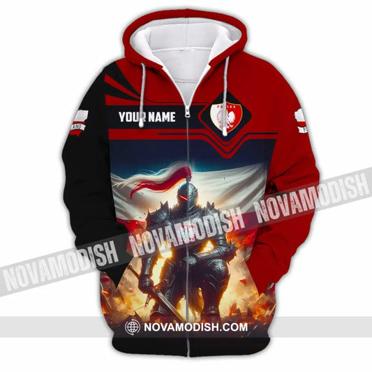 Unisex Shirt - Custom Polska Poland Shirt Zipper Hoodie / S T-shirt
