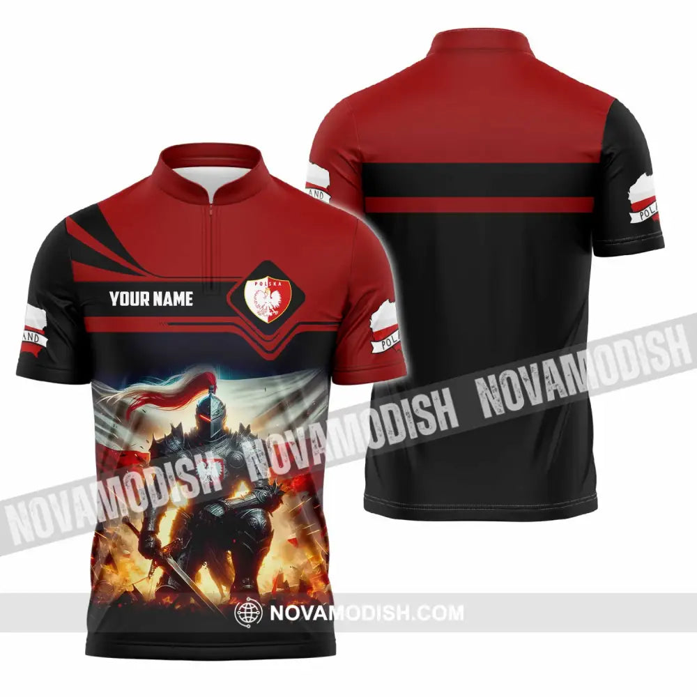 Unisex Shirt - Custom Polska Poland Shirt Zipper Polo Shirt / S T-shirt