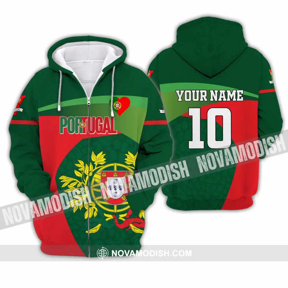 Unisex Shirt - Custom Portugal 3D Shirt Zipper Hoodie / S T-shirt