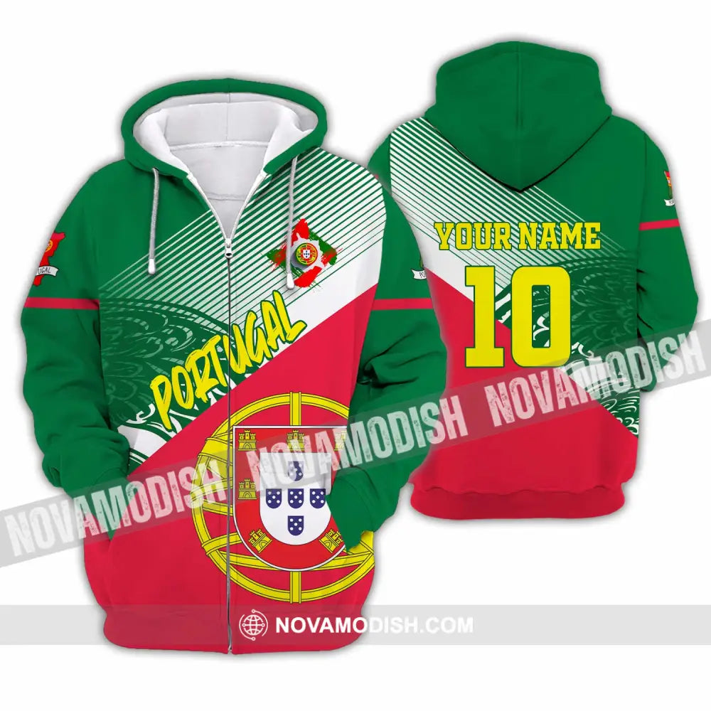 Unisex Shirt - Custom Portugal 3D Shirt Zipper Hoodie / S T-shirt