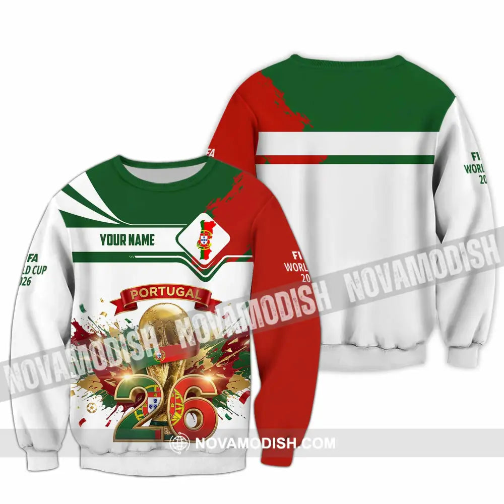 Unisex Shirt - Custom Portugal FIFA World Cup 2026 3D Shirt Long Sleeve / S T-shirt