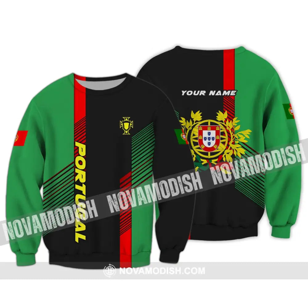 Unisex Shirt - Custom Portugal Name Shirt Portugal Logo Shirt - Custom Name Long Sleeve / S T-shirt