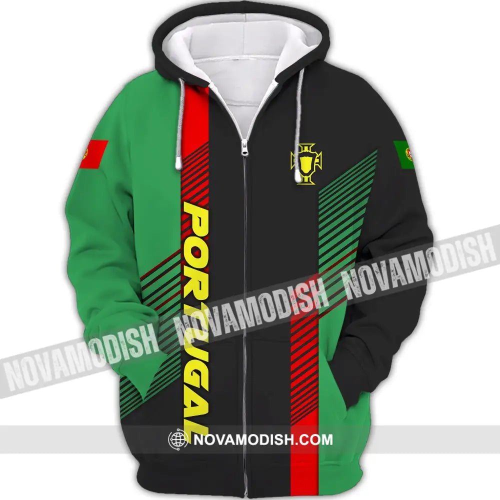Unisex Shirt - Custom Portugal Name Shirt Portugal Logo Shirt - Custom Name Zipper Hoodie / S T-shirt