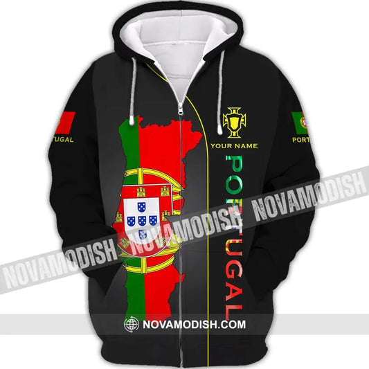 Unisex Shirt - Custom Portugal Name Shirt - Portugal Shirt Custom Name Zipper Hoodie / S T-shirt