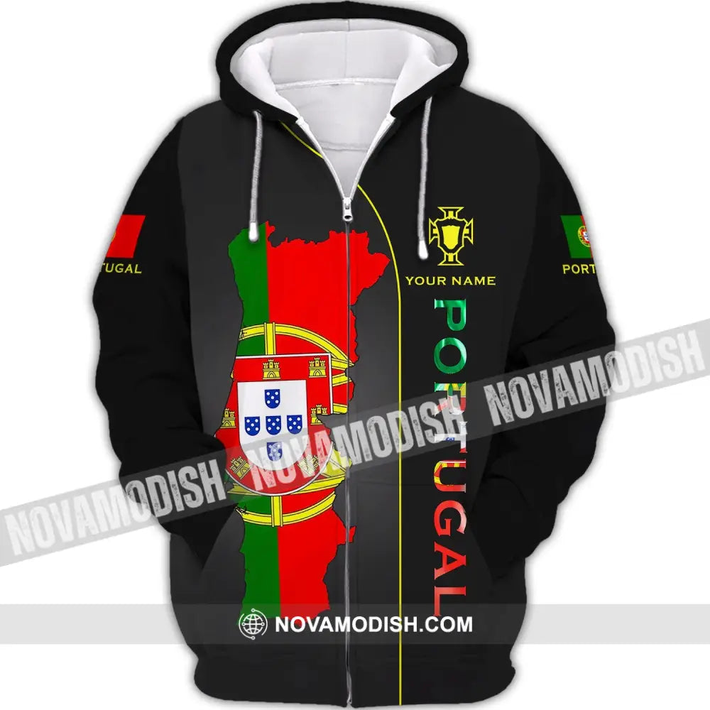 Unisex Shirt - Custom Portugal Name Shirt - Portugal Shirt Custom Name Zipper Hoodie / S T-shirt
