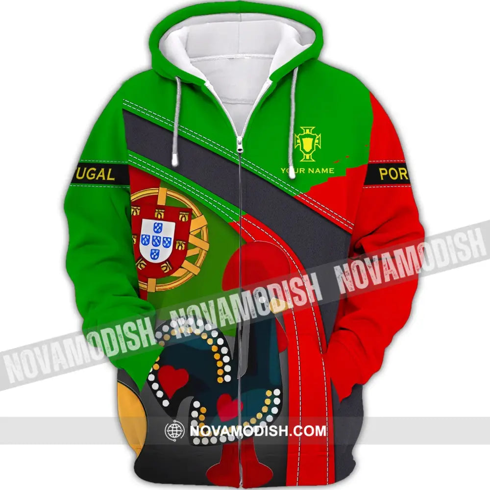 Unisex Shirt - Custom Portugal Name Shirt Portugal Shirt - Custom Name Zipper Hoodie / S T-shirt