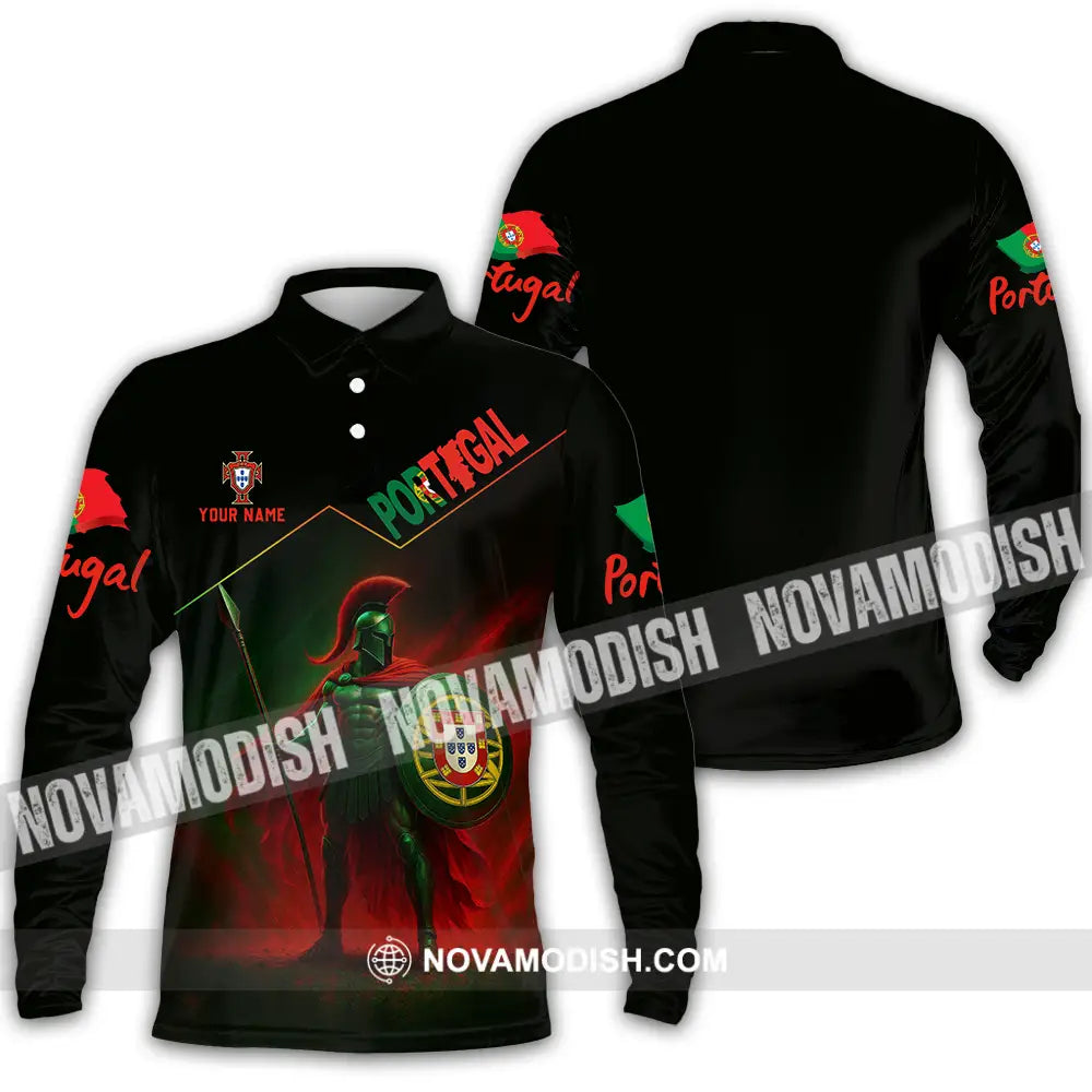 Unisex Shirt - Custom Portugal Warrior Shirt Long Sleeve Polo / S T-shirt