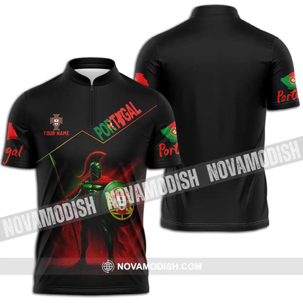 Unisex Shirt - Custom Portugal Warrior Shirt Zipper Polo Shirt / S T-shirt