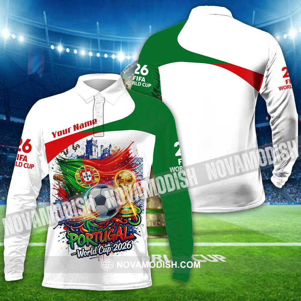 Unisex Shirt - Custom Portugal World Cup 2026 3D Shirt - Long Sleeve Polo / S - T-shirt