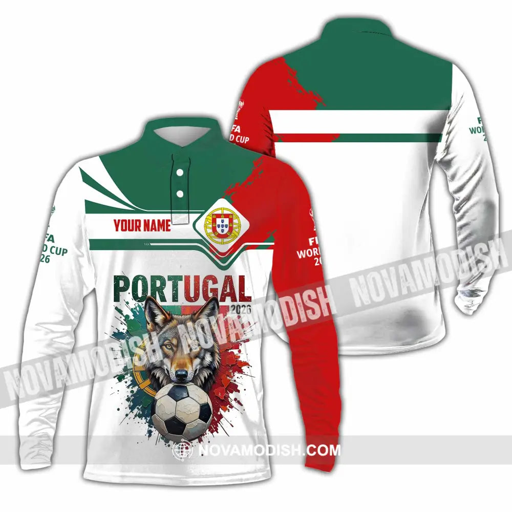 Unisex Shirt - Custom Portugal World Cup 2026 3D Shirt - Long Sleeve Polo / S - T-shirt