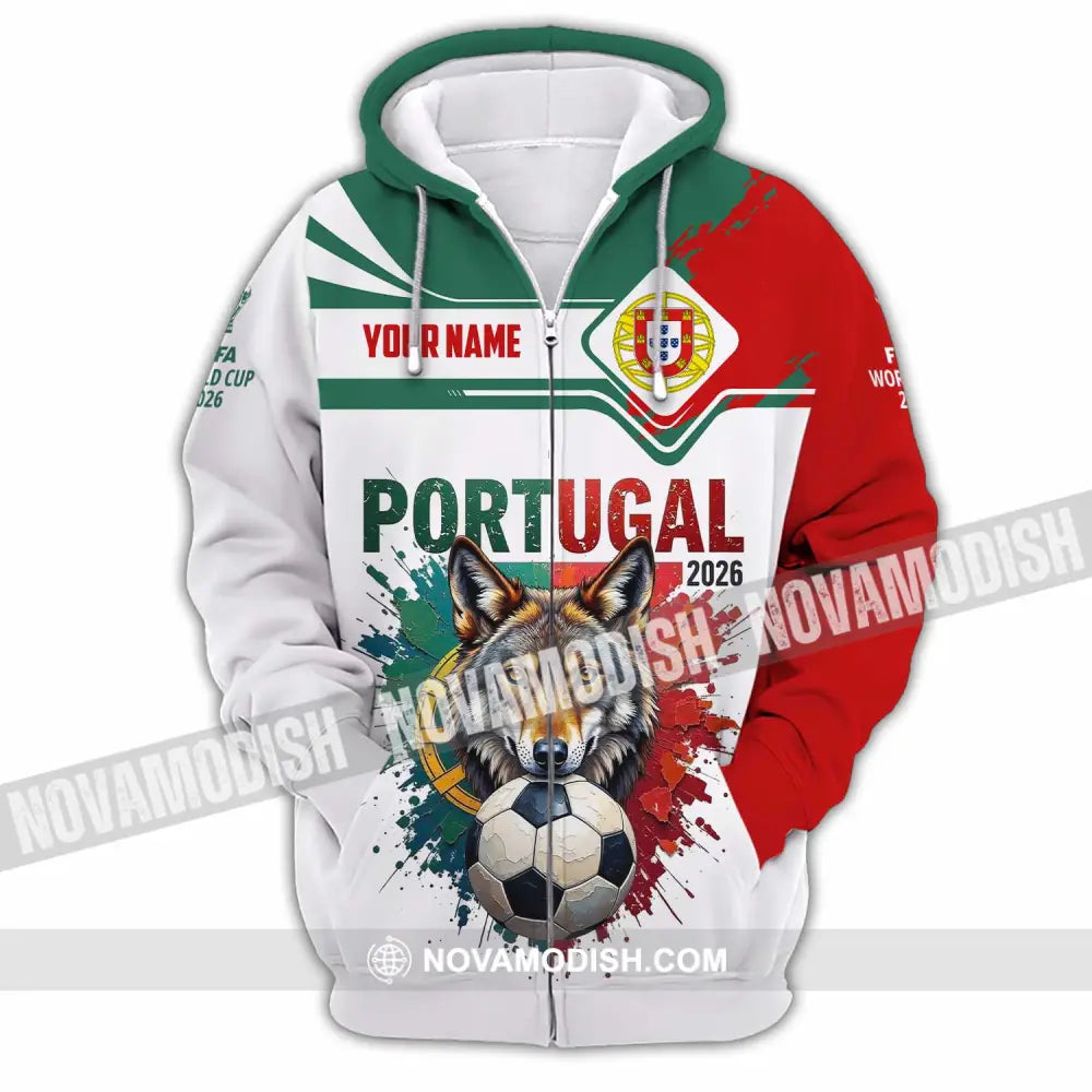 Unisex Shirt - Custom Portugal World Cup 2026 3D Shirt - Zipper Hoodie / S - T-shirt