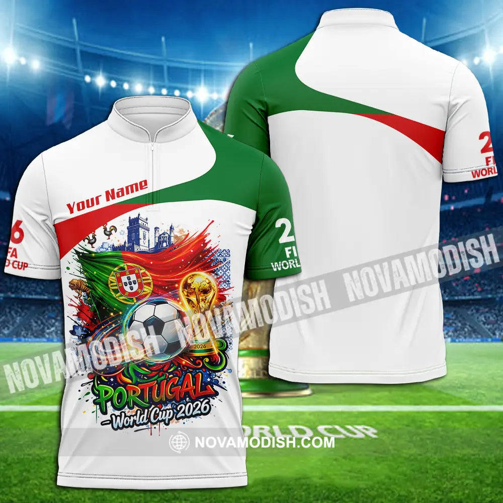 Unisex Shirt - Custom Portugal World Cup 2026 3D Shirt - Zipper Polo Shirt / S - T-shirt