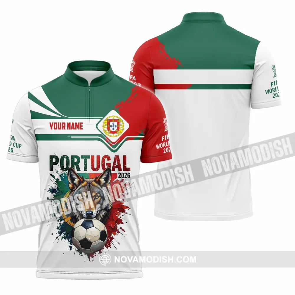 Unisex Shirt - Custom Portugal World Cup 2026 3D Shirt - Zipper Polo Shirt / S - T-shirt