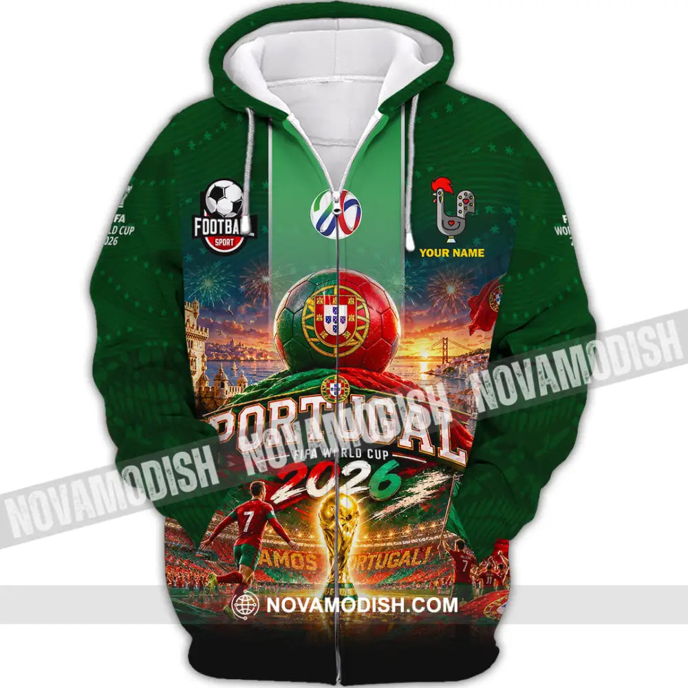 Unisex Shirt - Custom Portugal World Cup 2026 Shirt - Zipper Hoodie / S - T-shirt
