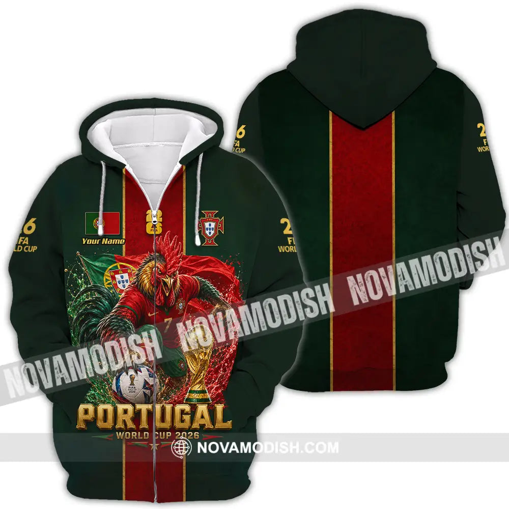 Unisex Shirt - Custom Portugal World Cup 2026 Shirt - Zipper Hoodie / S - T-shirt